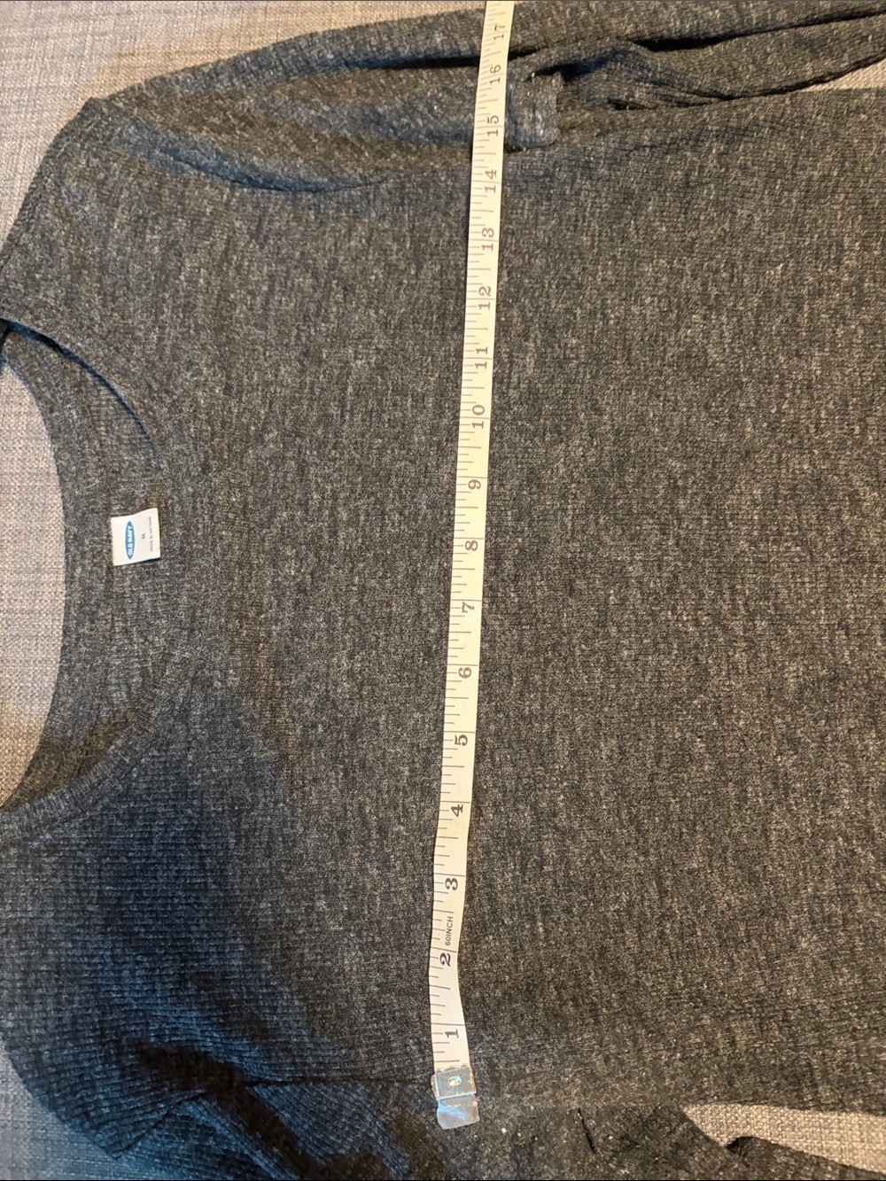 Old Navy Charcoal Gray Crew Neck Knit Tunic Sweater - Picture 3 of 6